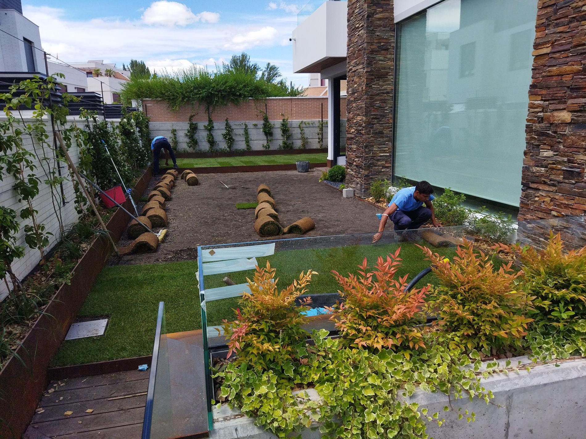 Proceso de ejecución de jardín en Toledo